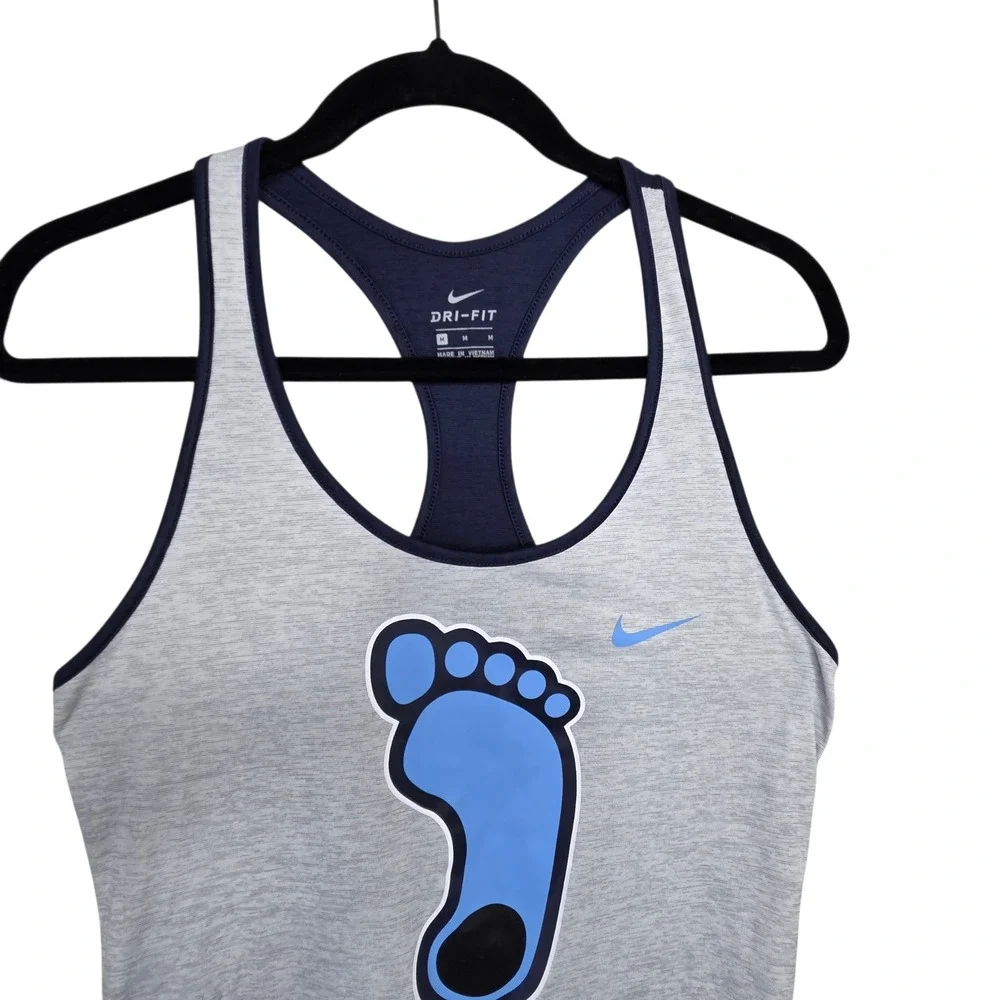 Nike Womens Gray UNC Tar Heels Racerback Tank SZ M Dri-FIT Athletic Chapel Hill